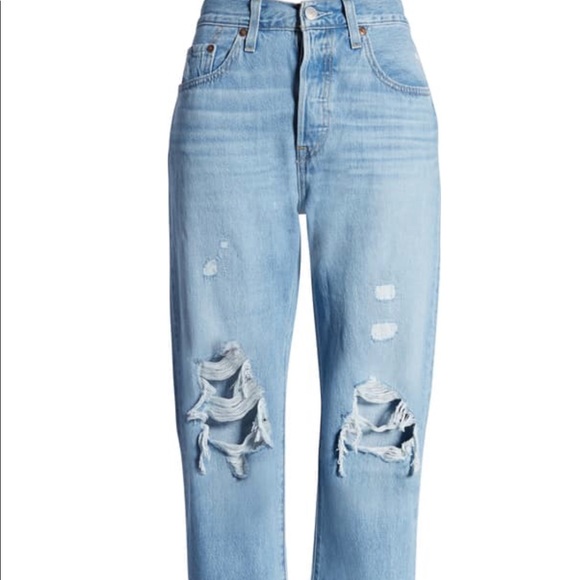 Levi's Denim - Levi’s 501 Original High Waist Ripped Crop Jeans